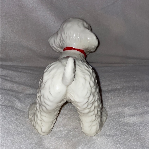Vintage Porcelain Poodle Figurine with Red Collar - Picture 4 of 4